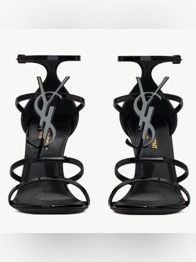 SAINT LAURENT CASSANDRA 100 SANDALS IN PATENT LEATHER SIZE 37 BNIB